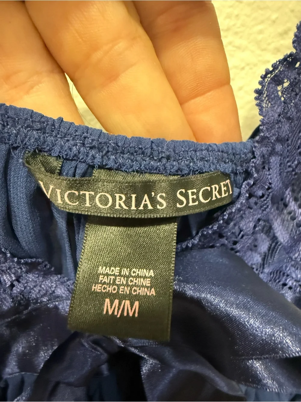 Victoria’s Secret Navy Lace & Satin Bow Camisole